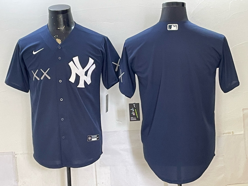 Men 2026 New York Yankees blank blue Nike MLB Jersey 0804001->new york yankees->MLB Jersey